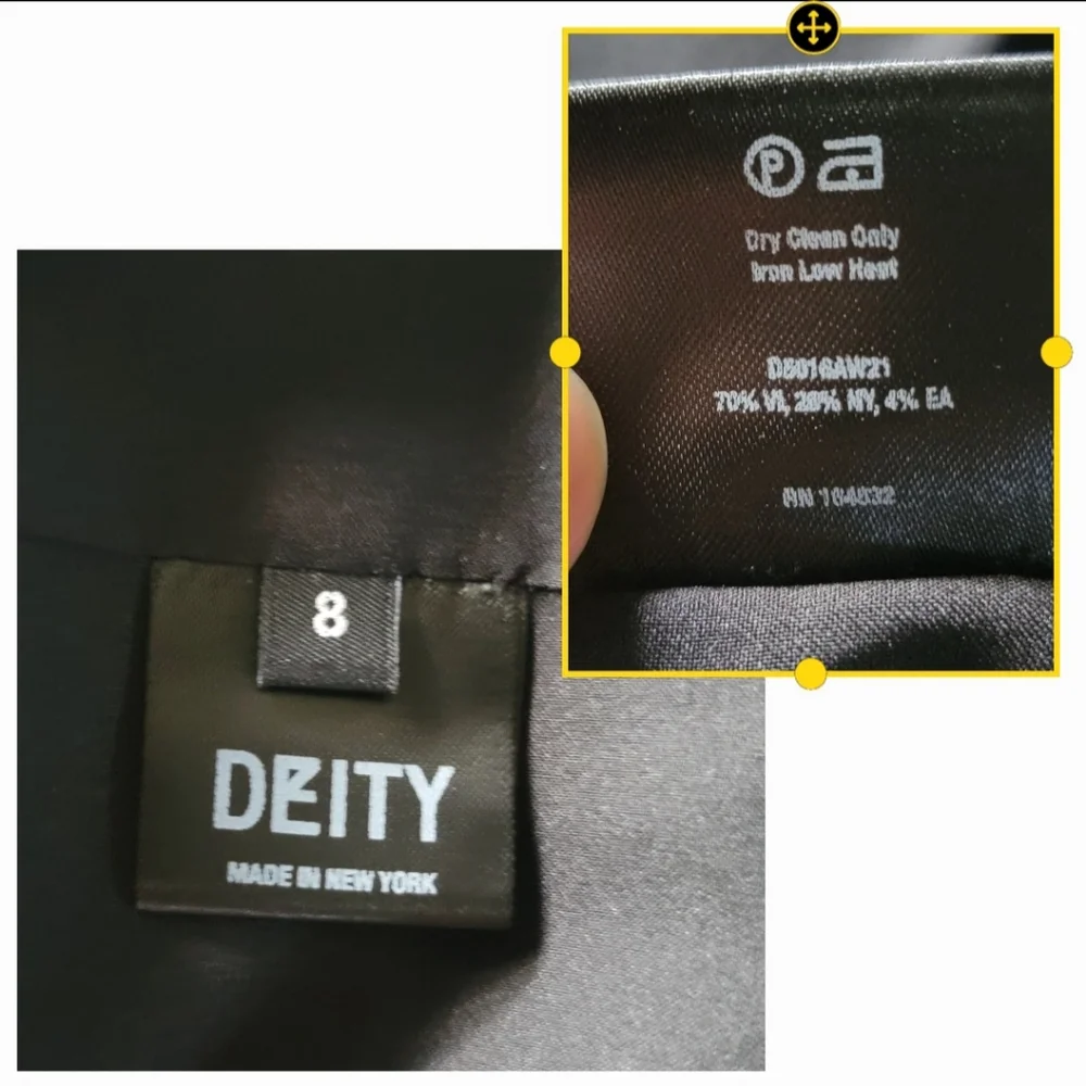 NWT DEITY New‎ York Black Sleeveless Cut-Out Mini A-line Minimalist Dress Size 8 - Picture 11 of 11